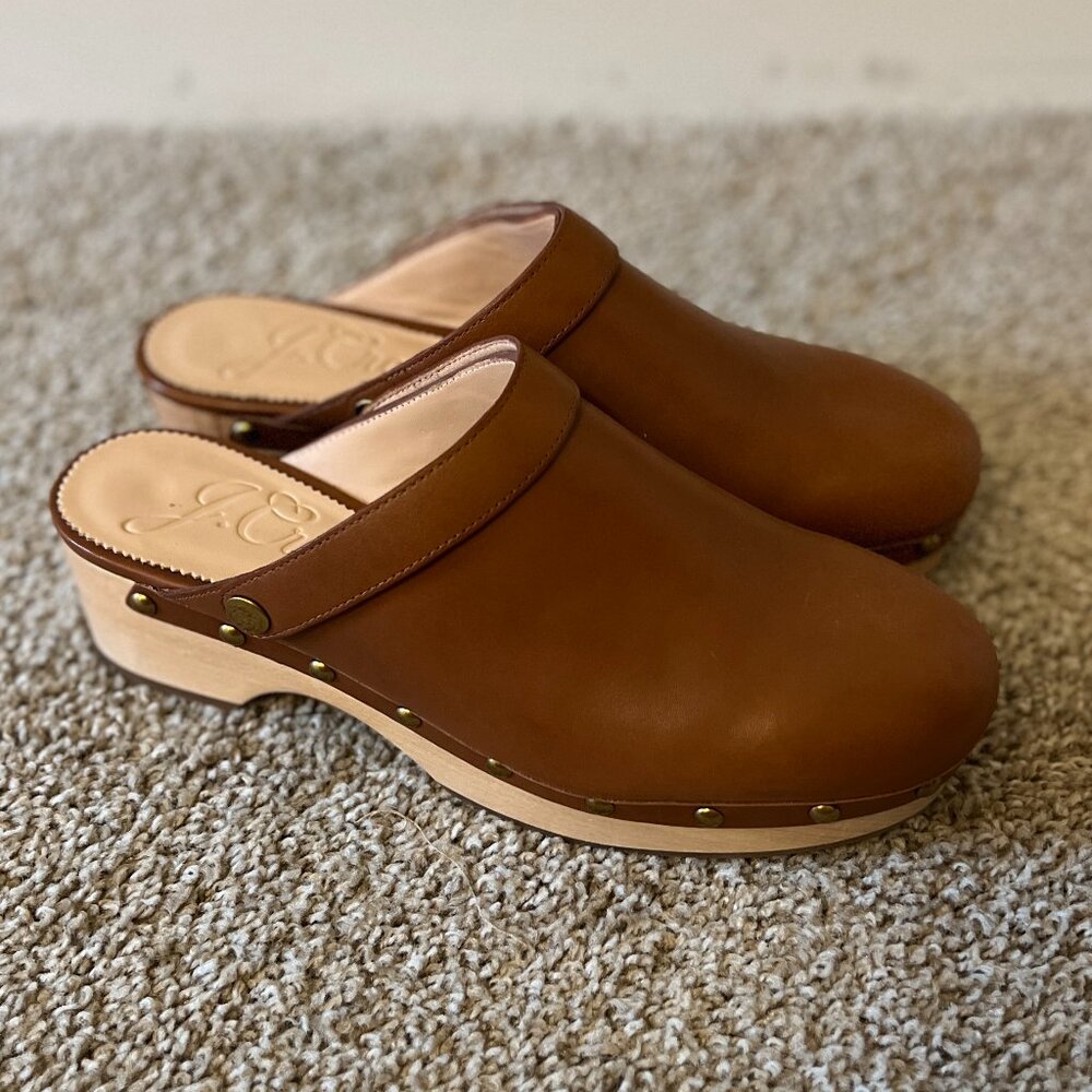 J.Crew Brown Leather Covertable Mule Clogs